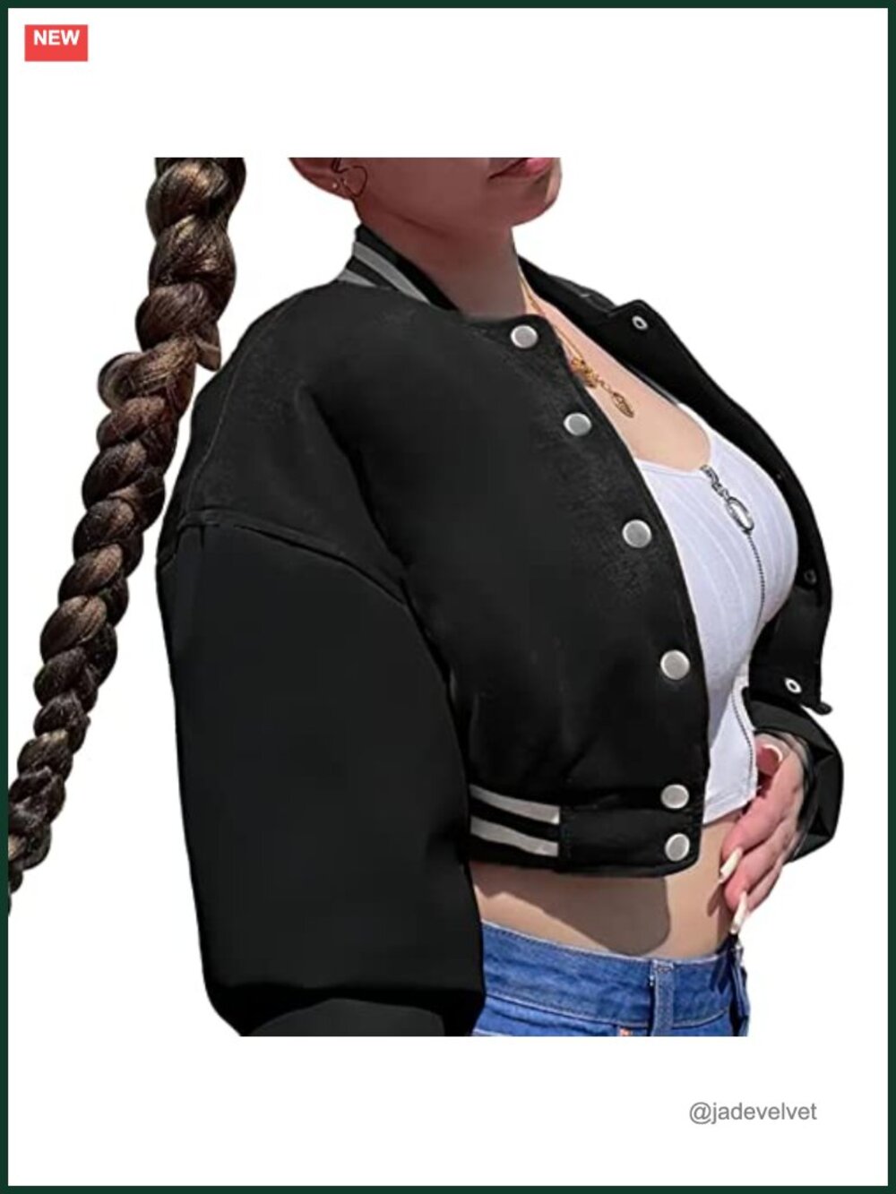 Faux Leather Cropped Varsity Jacket Color Block Button Baseball Jacket